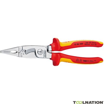 Knipex 13 86 200 1386200 Alicates de electricista polivalentes, VDE - 1