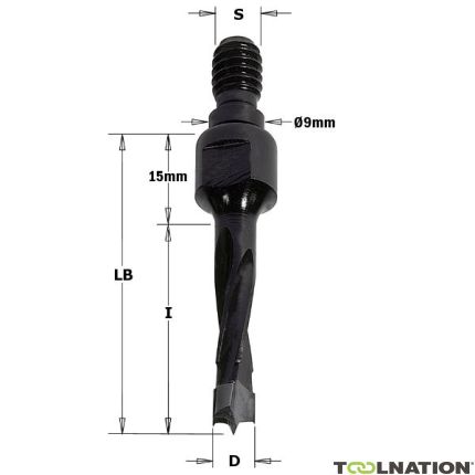 CMT 352.050.11 Broca para espigas 5mm, eje M8 - 9x4, derecha - 1