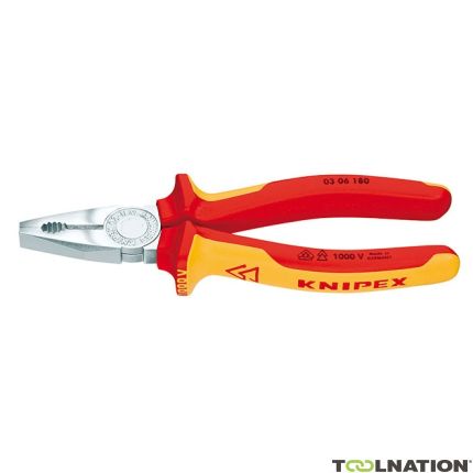 Knipex 03 06 180 0306180 Alicates combinados VDE 180 mm - 1