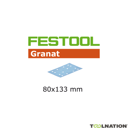 Festool 497126 Hojas de lijado Granat STF 80x133 P400 GR/100 - 1