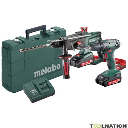 Metabo 685083000 Juego combinado 2.3.2 18V 2.0Ah Li-Ion - Taladro sin cable BS18 + Martillo KHA18LTX - 1