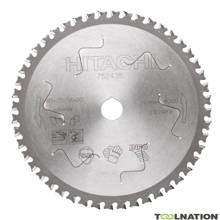 HiKOKI 752469 Hoja de sierra circular para aluminio 255 x 30, 60 dientes uso para C10FCB / C10FCH / C10FSB / C10FSH / C10RA - 1