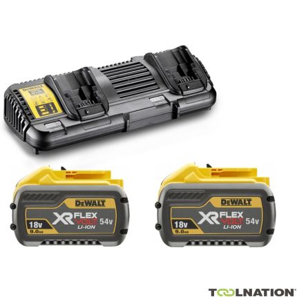 DeWalt DCB132X2-QW Kit de inicio FlexVolt - 2 x batería FlexVolt 54V 9.0Ah Li-Ion + cargador dual DCB132 - 1