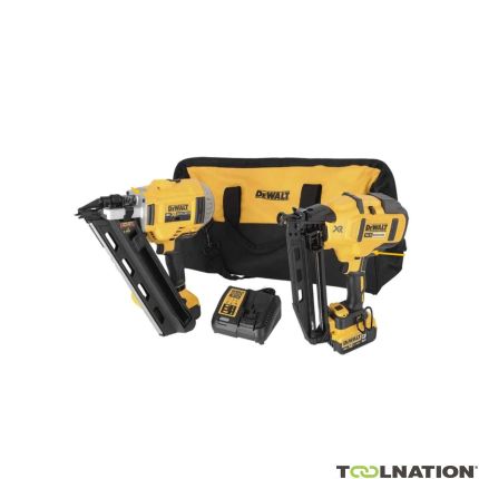 DeWalt DCK2046P2 Juego combinado - DCN660 Apilador de acabados 16GA + DCN692 Clavadora de listones 18V 5.0Ah batería de Ion-Litio en bolsa - 1