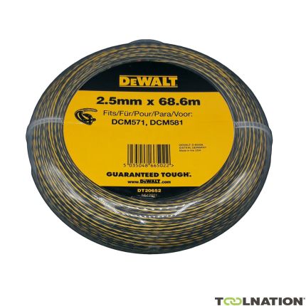 DeWalt DT20652-QZ recambio de alambre de corte de césped 2,5 mm x 68,6 mtr DCM571/DCM581 - 1