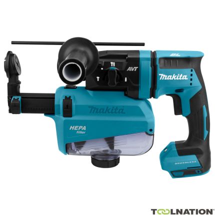 Makita DHR182ZWJU Martillo combinado de 18 voltios, sin baterías ni cargador, con extracción de polvo y transmisor AWS - 1