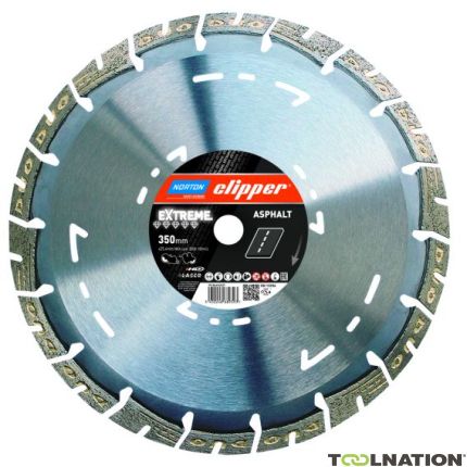 Norton Clipper 70184694913 Hoja de sierra de diamante para asfalto extremo 500 x 25,4 mm en seco/húmedo - 1