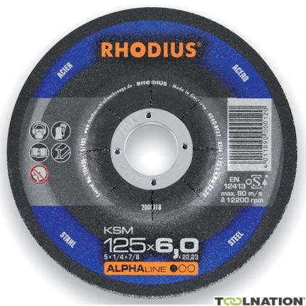 Rhodius 200018 Muela de metal KSM 125 x 6,0 x 22,23 mm - 1