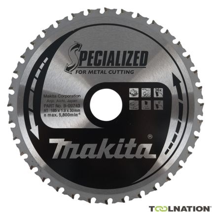 Makita B-09759 Hoja de sierra Specialized Cermet/Metal 185 x 30 x 38T - 1