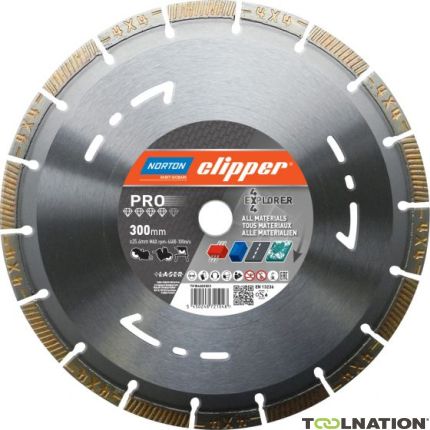 Norton Clipper 70184602022 Hoja de sierra diamantada Pro 4 x 4 Explorer 300 x 20 mm - 1