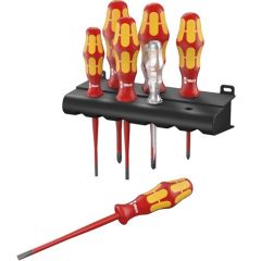 Wera 05006480001 160 iS/7 Juego de destornilladores Kraftform Plus Serie 100 + galga extensométrica + soporte, 7 piezas