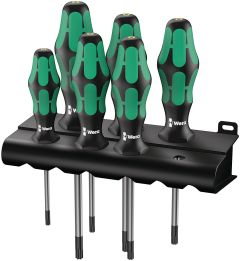 Wera 05028062001 367/6 Juego de destornilladores Kraftform Plus TORX + soporte, 6 piezas