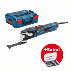 Boschw 0601231104 GOP 55-36 Multiherramienta profesional 550 vatios + 5 años de garantía del distribuidor + Juego de accesorios de 4 piezas en L-BOXX