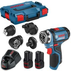 Boschw Taladro inalámbrico GSR 12V-15 FC FlexiClick 12V 2 x 2.0Ah Li-Ion en L-Boxx 06019F6000