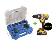 Lenox 1768436SET Juego de sierra de corona bimetálica de 9 piezas + taladro de impacto sin cable Dewalt DCD996P2 18V 5.0Ah Li-Ion