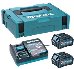 Makita 191J81-6 Juego de arranque XGT DC40RA/2xBL4025 XGT 40V Max 2.5Ah Li-Ion + cargador DC40RA en MBox