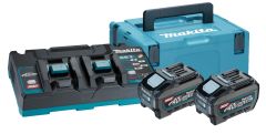 Makita 191U13-9 Juego de arranque XGT DC40RB Cargador doble + 2 x Batería BL4050F 40V max 5.0Ah en MBox