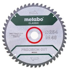 Metabo 628061000 Hoja de sierra circular HW/CT 254 X 30, 48T, Classic