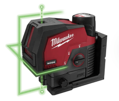 Milwaukee 4933478100 M12 CLLP-301C Láser de línea cruzada/láser de plomada verde 12V 3.0Ah li-ion