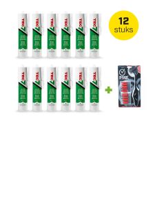 TEC7 535206-12 Montagekit 310 ml Blanco 12 piezas + kit de silicona Master gratis