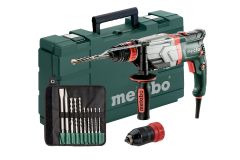 Metabo 600713510 UHEV 2860-2 Quick SET Martillo multiusos 1100 vatios 18 Nm 3,4 julios + portabrocas + juego de brocas (10 pzs)