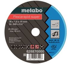 Metabo 626870000 Disco de corte Flexiarapid Super Inox 76 x 1,0 x 10 mm 5 piezas