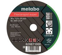 Metabo 626871000 Disco de corte Flexiarapid Super Universal 76 x 1,0 x 10 mm 5 piezas