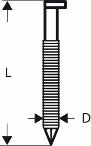 Boschw 2608200015 SN34 DK 65R Clavo de tira 34° Anillo ciego de copa D 65 mm 3000 piezas