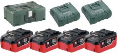 Metabo 685111000 Batería 4 x 18V LiHD 6,2Ah + 2 x cargador ASC Ultra en Metaloc