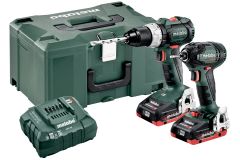 Metabo 685124000 Juego combinado 2.1.12 18V 4.0Ah LiHD - Taladro percutor a batería SB18LT BL + atornillador de impacto SSD18 LTX 200 BL