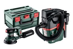 Metabo SET - Lijadora sin cable SXA 18 LTX 125 BL + AS 18 L PC Lijadora compacta sin cable 18V sin baterías ni cargador 691199000