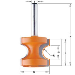 CMT 954.002.11 22,2 mm Fresa semirredonda R=3,2 mango 8 mm