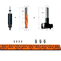 CMT CMT900-SET Taladro de arrastre universal y plantilla de encapsulado con adaptador de perforación, broca de 5 mm y broca de encapsulado de 35 mm