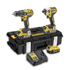 DeWalt Juego combinado DCK266P3-QW 18V 5.0Ah Li-Ion - Taladro inalámbrico DCD796 + Llave de impacto DCF887 + 3ª batería