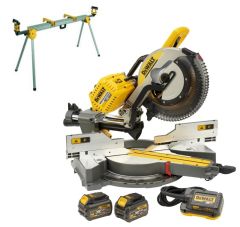 DeWalt DHS780T2A-QW-DE7023 DHS780T2A-QW Tronzadora e ingletadora sin cable de 54V y 230V 6,0Ah 305 mm + soporte DE7023