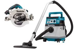 Makita DLX2383UX1 Juego combinado 2 x 18V con AWS - Sierra circular DHS900 235mm + aspirador DVC157L sin baterías ni cargador