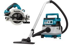 Makita DLX2389UX1 Juego combinado 2 x 18V con AWS - Sierra circular DHS783 190mm + aspirador DVC867L sin baterías ni cargador