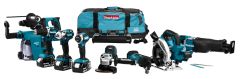 Makita DLX8026TW1 Juego combinado 18V 3 x 5.0Ah - 8 máquinas en bolsa de deporte