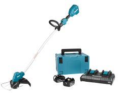 Makita DUR189PTE1 DUR189Z1 Accu trimmer 18V + kit de inicio 197629-2 (2 x 5,0 Ah batería y cargador rápido duo)