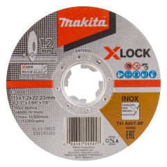 Makita E-00387 Disco de corte X-LOCK 115x1,2x22,23mm acero inoxidable 10 piezas