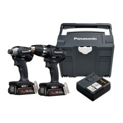 Panasonic EYC231PN2G Juego combinado de taladro inalámbrico EY74A3 y llave de impacto EY76A1 18 voltios 3,0 Ah Li-ion en Systainer