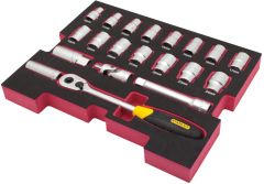 Stanley FMHT0-74297 Juego de llaves de vaso de inserción FatMax Tstak 1/2" 20 piezas