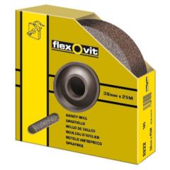 Flexovit 63642585733 KF271 Rollo de lijado 25 mm x 25 mtr. P40 Lino universal en caja