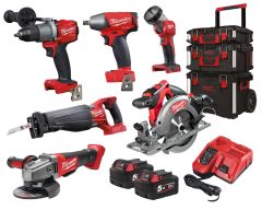 Milwaukee M18 FPP6H2-502B Packout Powerpack 6 Máquinas 18V 5.0Ah Redlithium-Ion Brushless