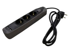 Relectric RELEC492220 Regleta de enchufes de 1,5 mtr. y 3 ganchos 2x USB