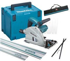 Makita SP6000J1X2 Sierra de incisión 230V 165 mm + 2 carriles + tiras de conexión + bolsa de almacenamiento