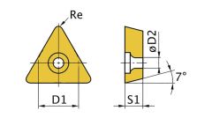 Optimum 713441762 TCMT110204 Placa de corte triangular exterior/interior