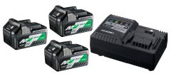 HiKOKI UC18YSL3WA3 Booster Pack - 3 x BSL36A18 Batería Multivolt 36V 2.5Ah/ 18V 5.0Ah Li-Ion + Cargador Rápido UC18YSL