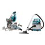 Makita DLX2380UX1 set combinado 2 x 18V con AWS - sierra de corte transversal DLS211 + aspirador DVC157L sin baterías ni cargador - 1