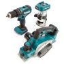 Makita DLX3116ZJ - Taladro de impacto sin cable DHP485 + Fresadora sin cable DRT50 + Cepillo sin cable DKP180 18V sin baterías ni cargador + ¡5 años de garantía del distribuidor! - 1